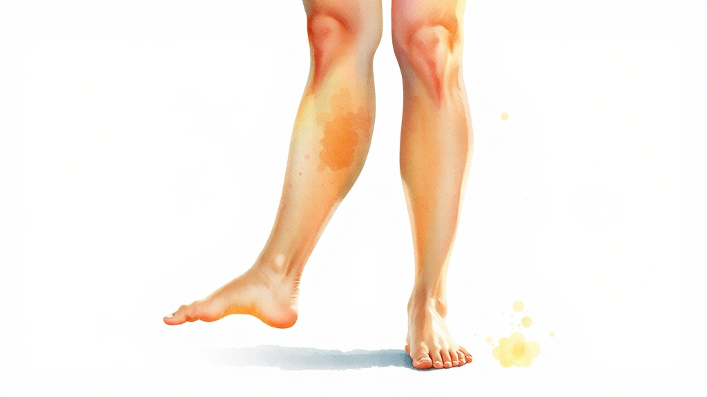 종아리 쥐의 주요 원인들 (watercolor 스타일)