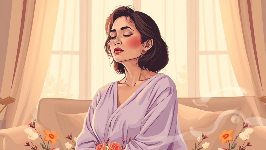 갱년기 자가진단 (illustration 스타일)