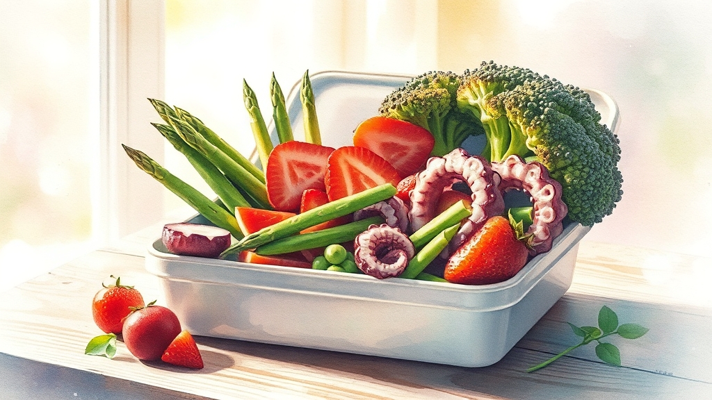 제철 식재료로 맛과 영양 더하기 (watercolor 스타일)