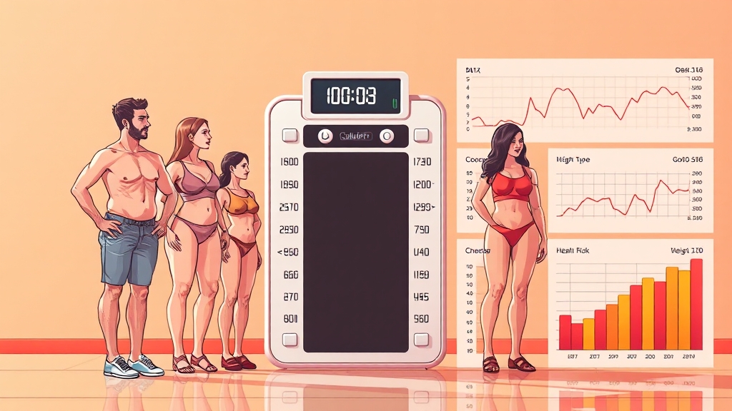 비만도 계산기, 왜 중요할까요? (illustration 스타일)