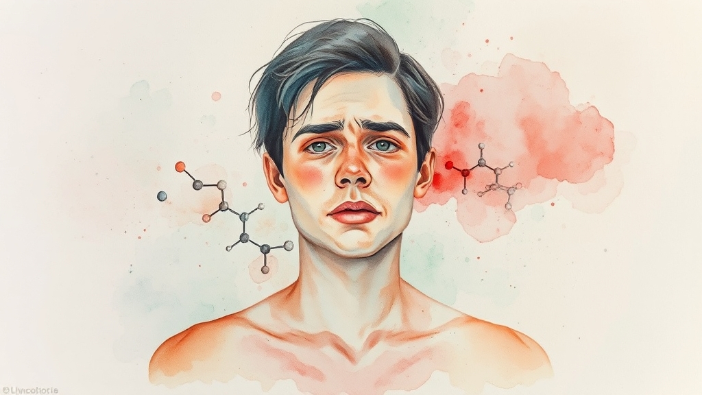 콜린성 두드러기 원인 (watercolor 스타일)