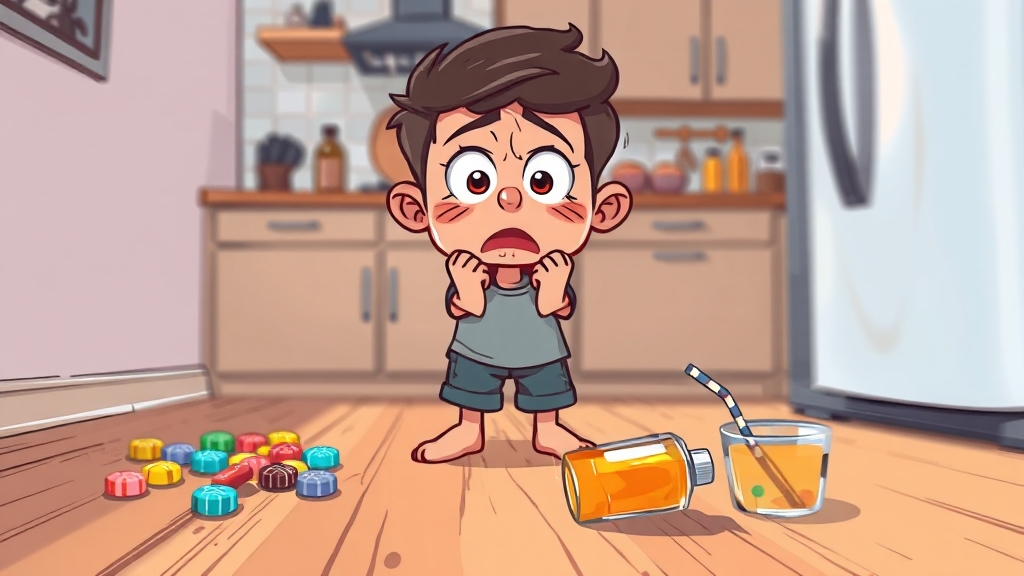 저혈당, 어떤 증상이 나타날까요? (cartoon 스타일)