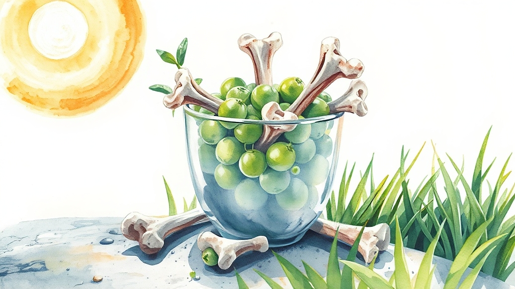 뼈 건강에 미치는 완두콩의 힘 (watercolor 스타일)