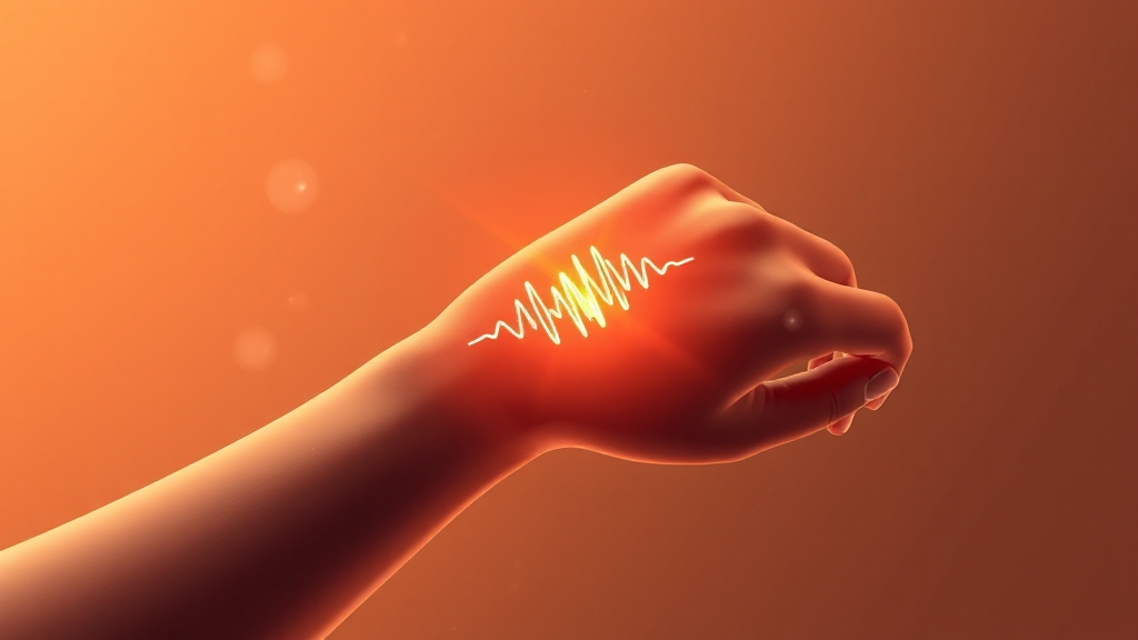 손목 터널 증후군 완화 원리 (illustration 스타일)