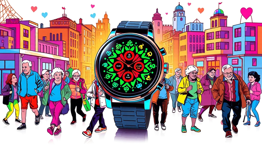 고령층 위한 건강 관리 솔루션 (popart 스타일)