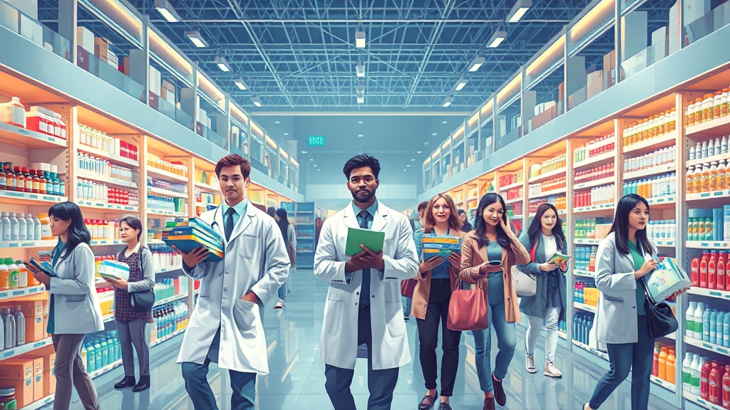 소비자 및 약업계 의견 (illustration 스타일)