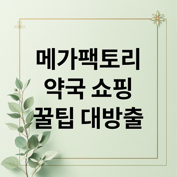 창고형 약국 메가팩토리의 모든 것: 가격, 서비스, 이용 팁 1