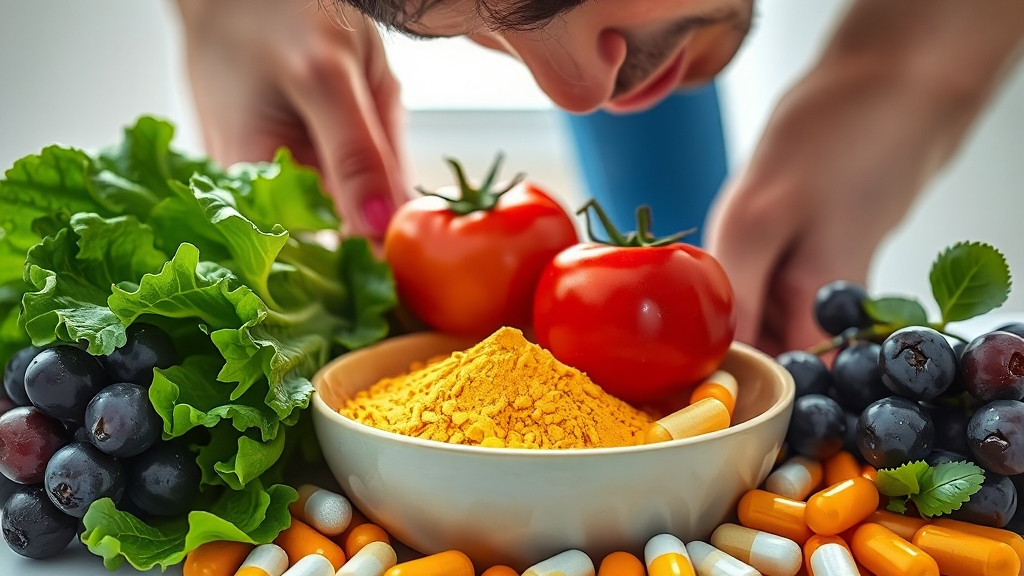 면역력 강화와 영양소 (realistic 스타일)