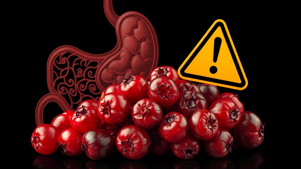 아로니아 부작용 및 주의사항 (illustration 스타일)