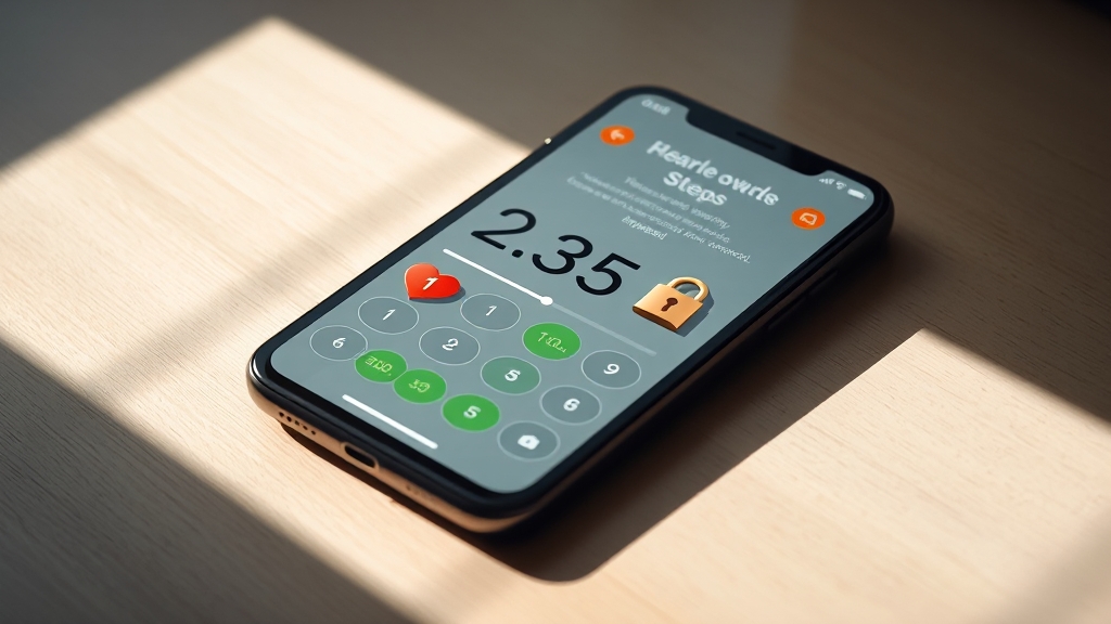 만보기 앱, 건강 효과 & 주의사항 (realistic 스타일)