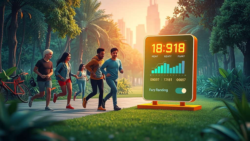 만보기 앱 최신 트렌드 (illustration 스타일)