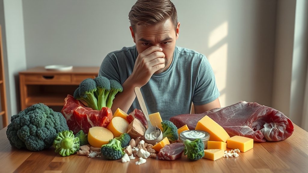 채소, 육류, 유제품 영향 분석 (realistic 스타일)