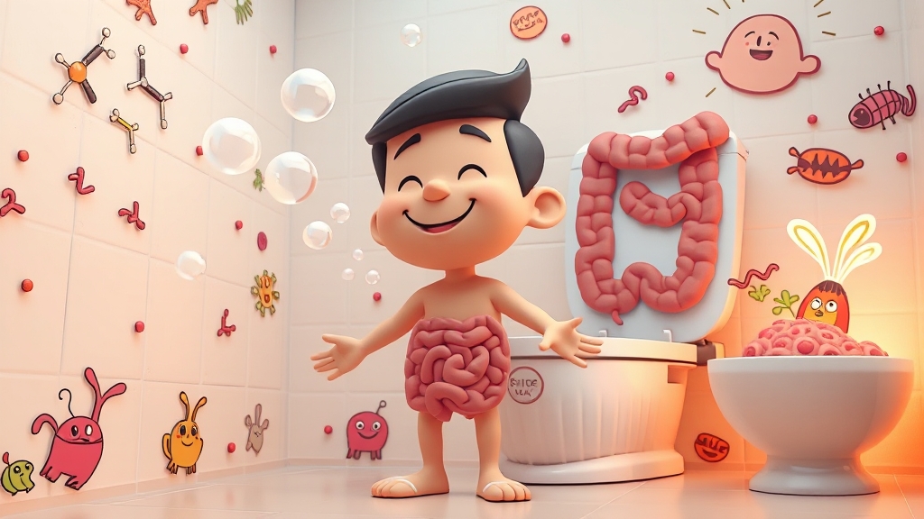 방귀 소리 & 냄새 건강 신호 (cartoon 스타일)