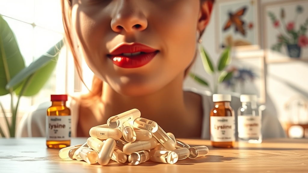 헤르페스 영양제: 라이신 (realistic 스타일)