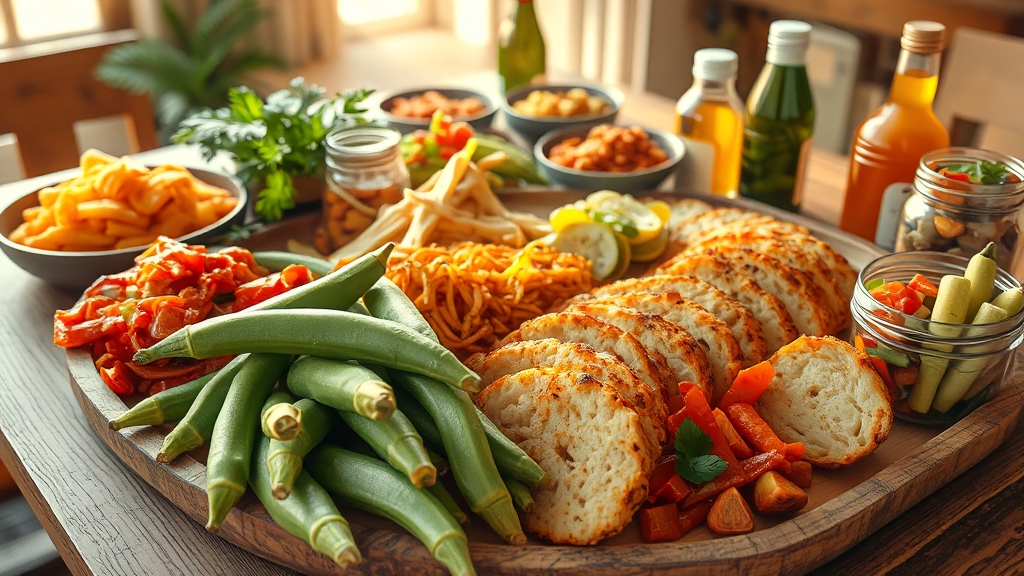 오크라 활용 요리 레시피 (realistic 스타일)