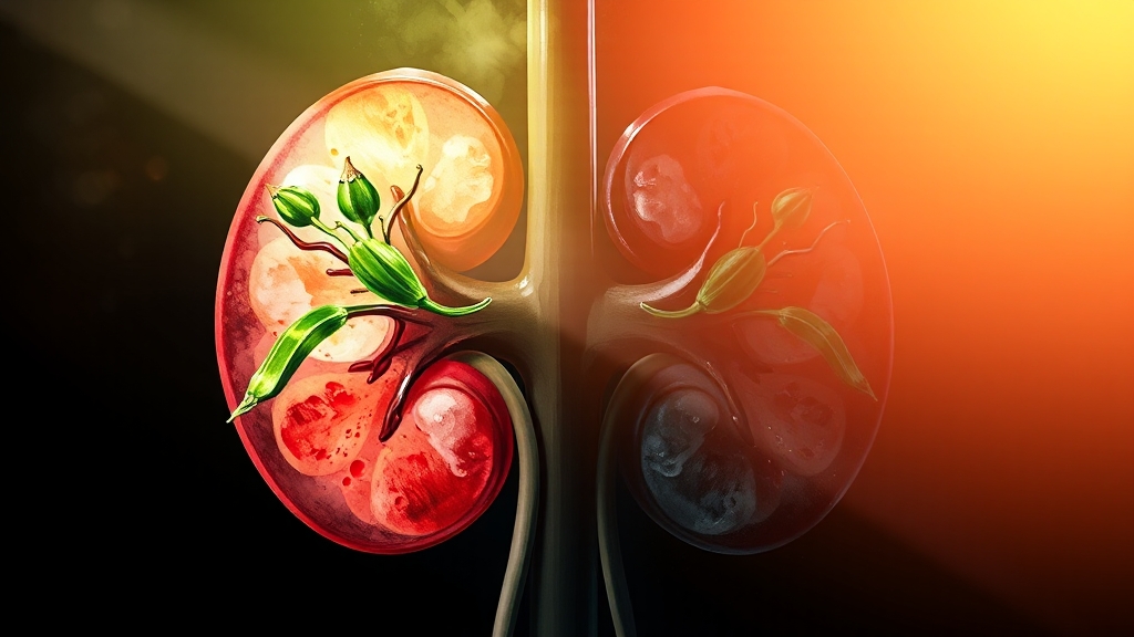 오크라 섭취 시 주의사항 (illustration 스타일)