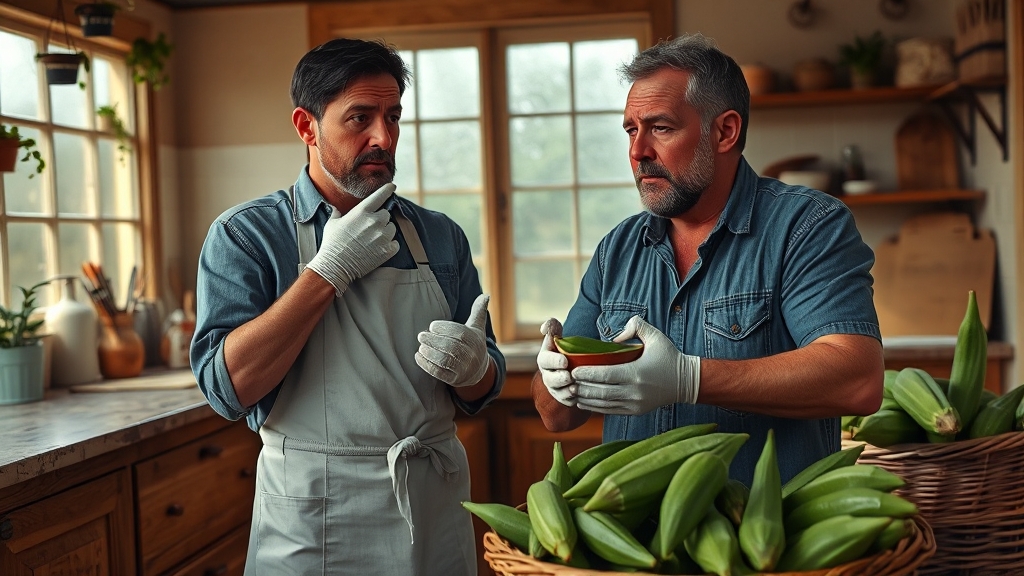 오크라, 남성 건강 영향은? (realistic 스타일)