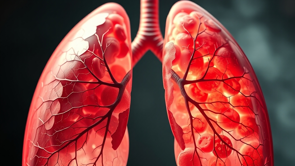 폐기종과 관련된 추가 정보 (폐암 등) (realistic 스타일)