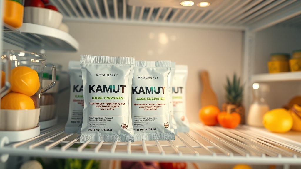 카무트 효소 복용법 (realistic 스타일)