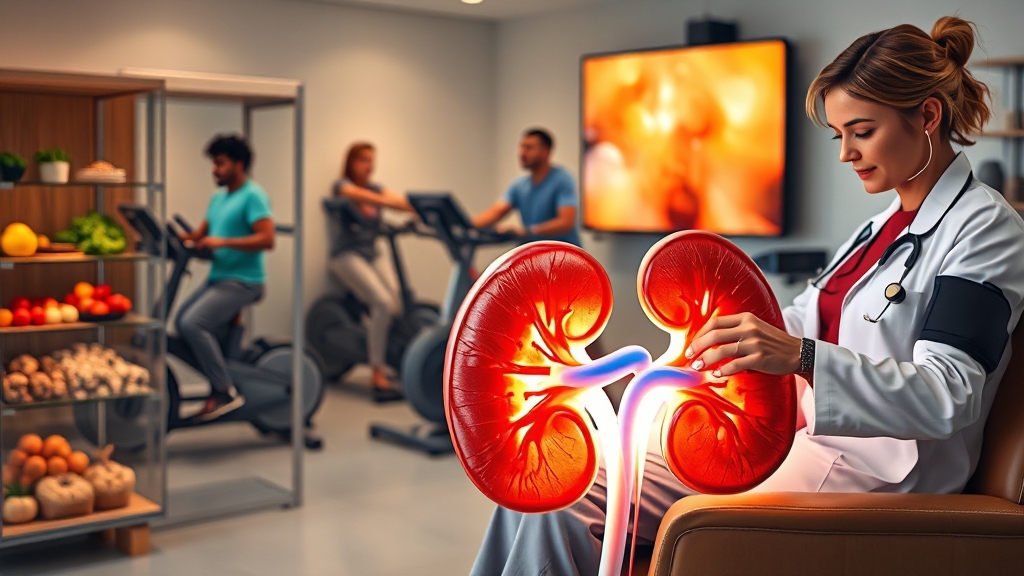 신부전증 예방 및 관리 (realistic 스타일)
