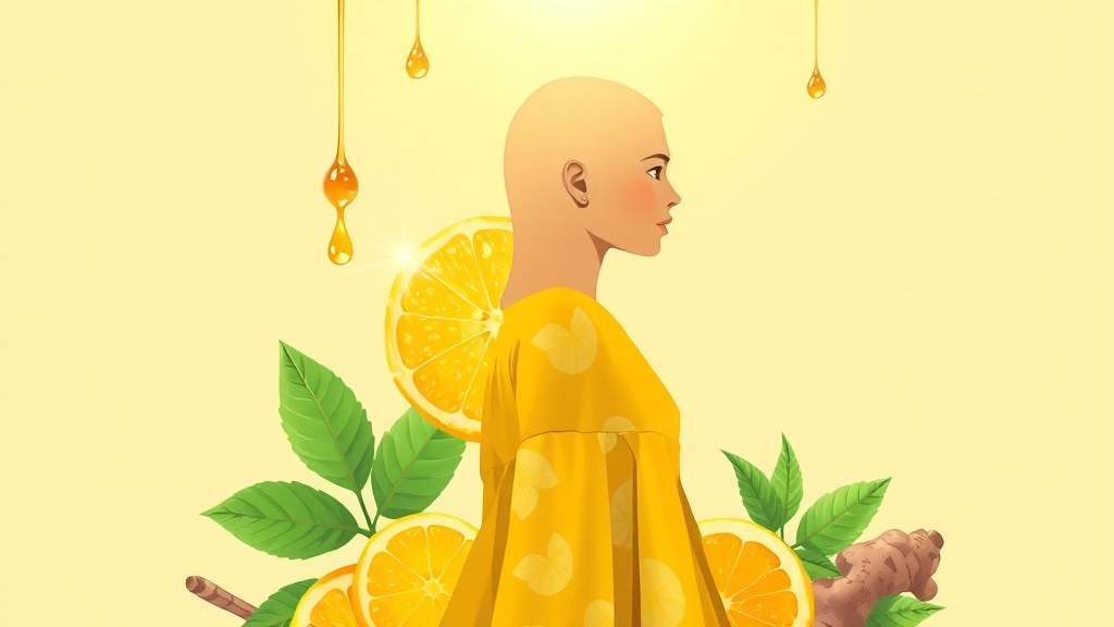 레몬즙 효능: 건강 & 미용 (illustration 스타일)