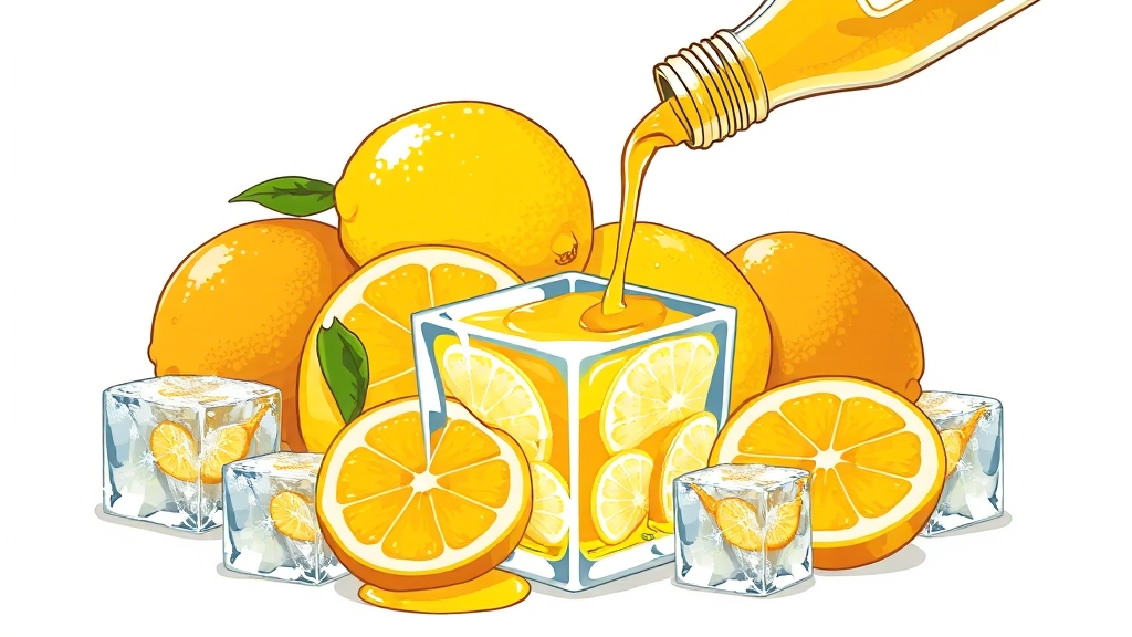 레몬즙 보관법: 신선하게 유지 (cartoon 스타일)