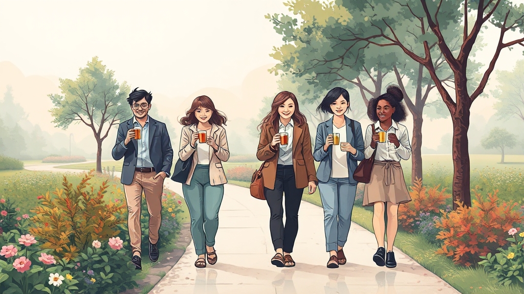 번아웃 예방: 일과 삶의 균형 (illustration 스타일)