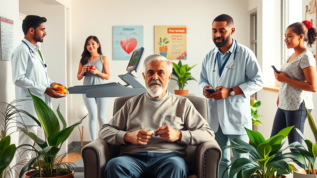 심근경색 후, 어떻게 관리해야 할까? (realistic 스타일)