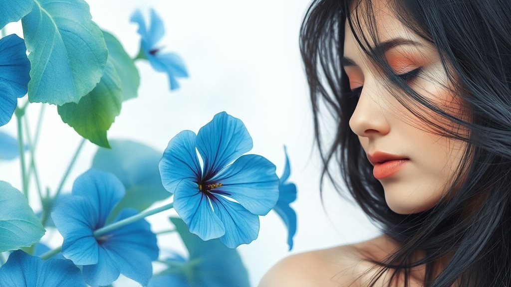 탈모 예방 & 흰머리 감소 효능 (watercolor 스타일)