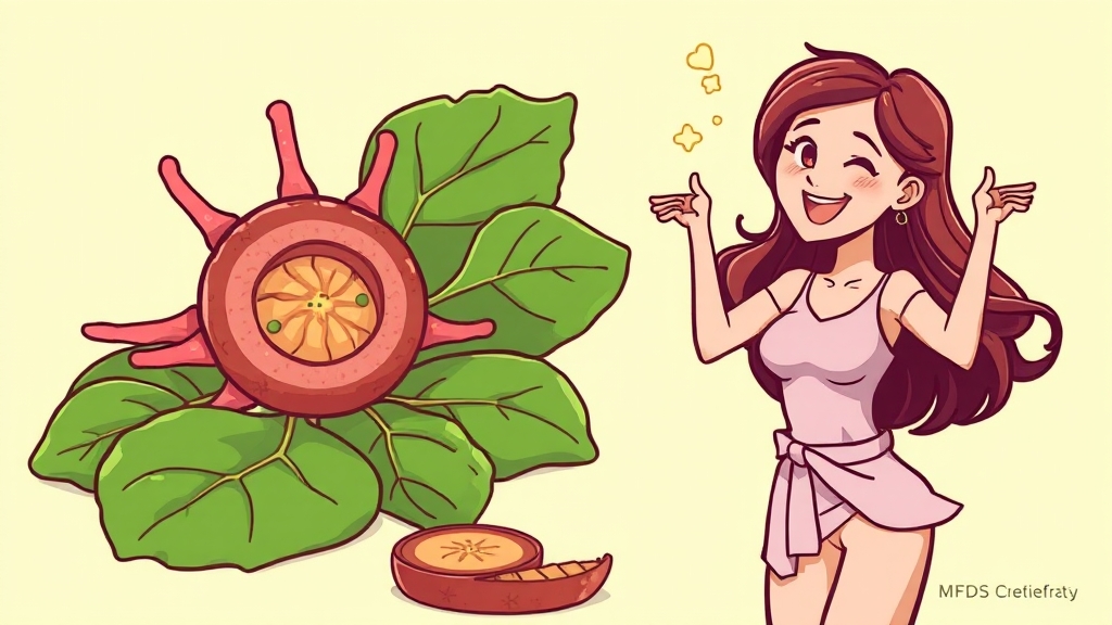 이소비텍신 함유 식품 (cartoon 스타일)