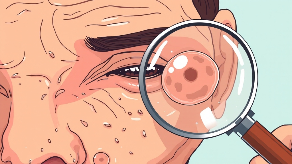 피지선 증식증의 원인 (illustration 스타일)