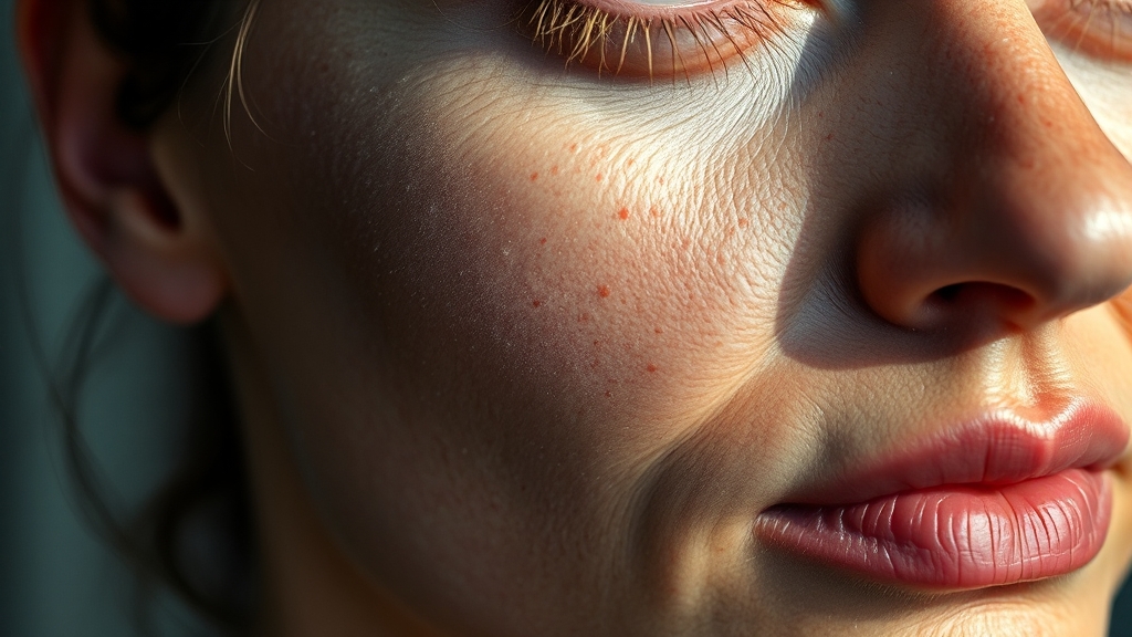 피지선 증식증 재발 가능성 및 추가 치료 (realistic 스타일)