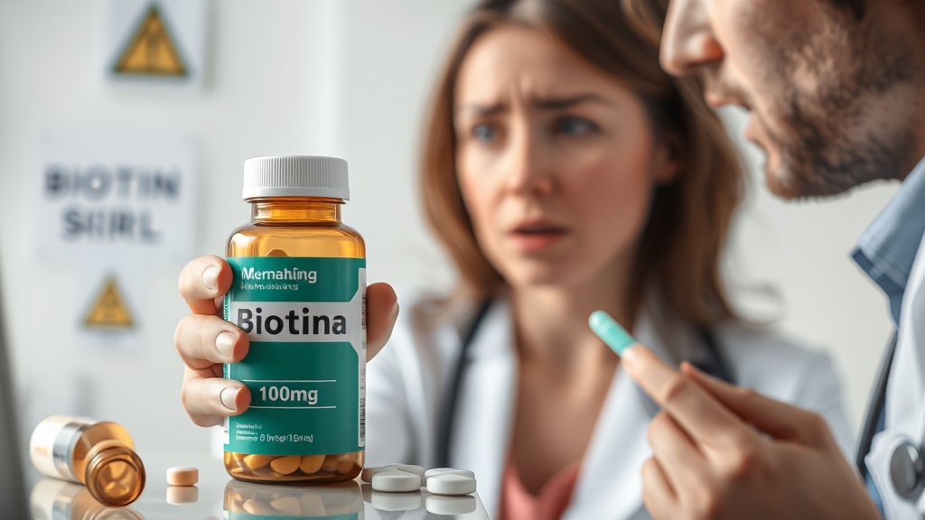 비오틴 섭취 시 주의사항 (realistic 스타일)
