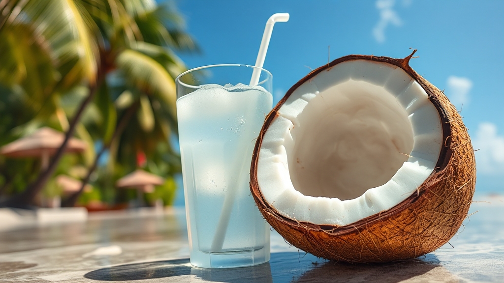 코코넛워터, 무엇이 특별할까? (realistic 스타일)