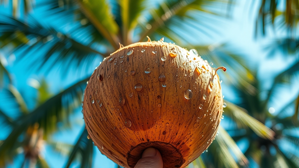 코코넛워터, 건강하게 즐기세요! (realistic 스타일)