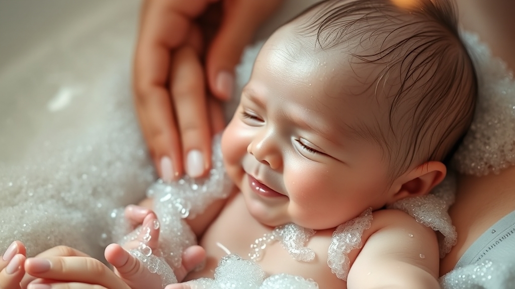아토피 아기에게 적합한 목욕 방법 (realistic 스타일)