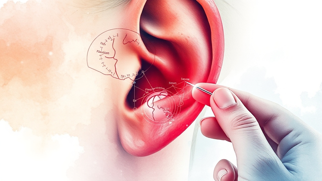 귀침 혈자리 위치와 효과 (watercolor 스타일)