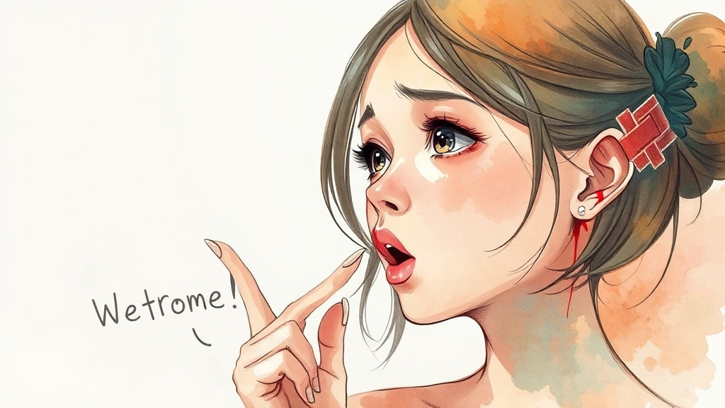 귀침 사용 시 주의사항 (watercolor 스타일)