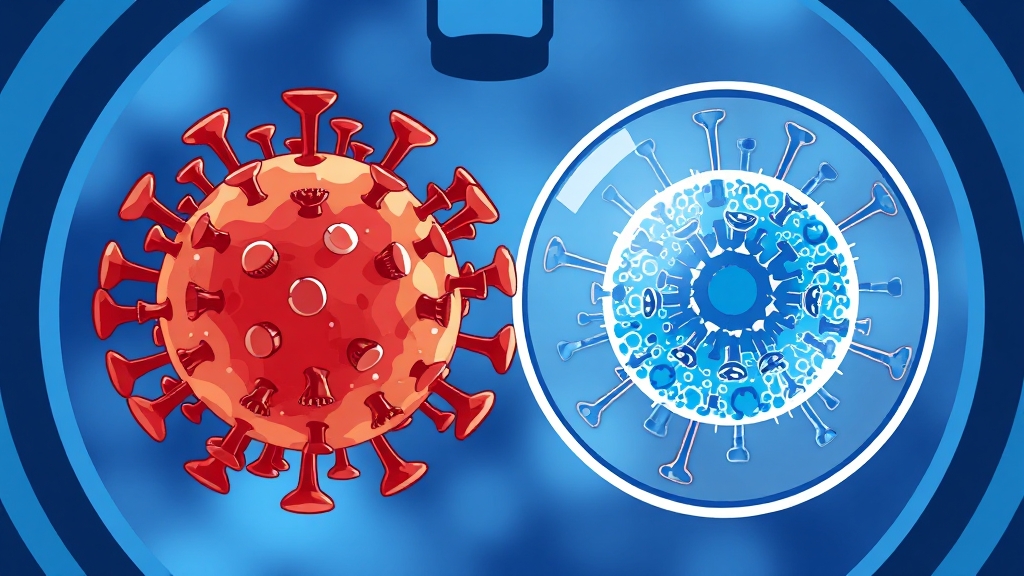 코로나19 vs 독감 핵심 차이점 (cartoon 스타일)