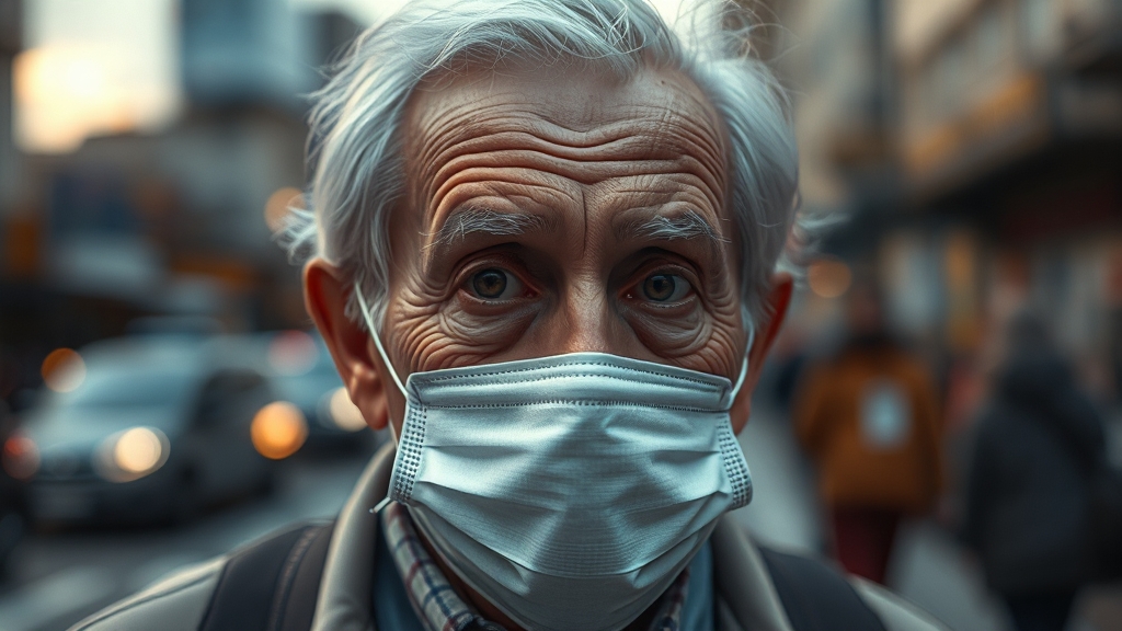 미세먼지와 관련된 질병 및 예방 (realistic 스타일)