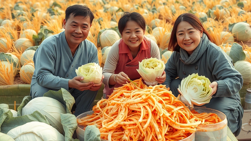 김장용 절임 배추 선택 가이드 (watercolor 스타일)