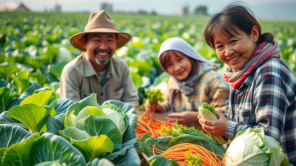 배추 가격 안정화를 위한 노력 (realistic 스타일)