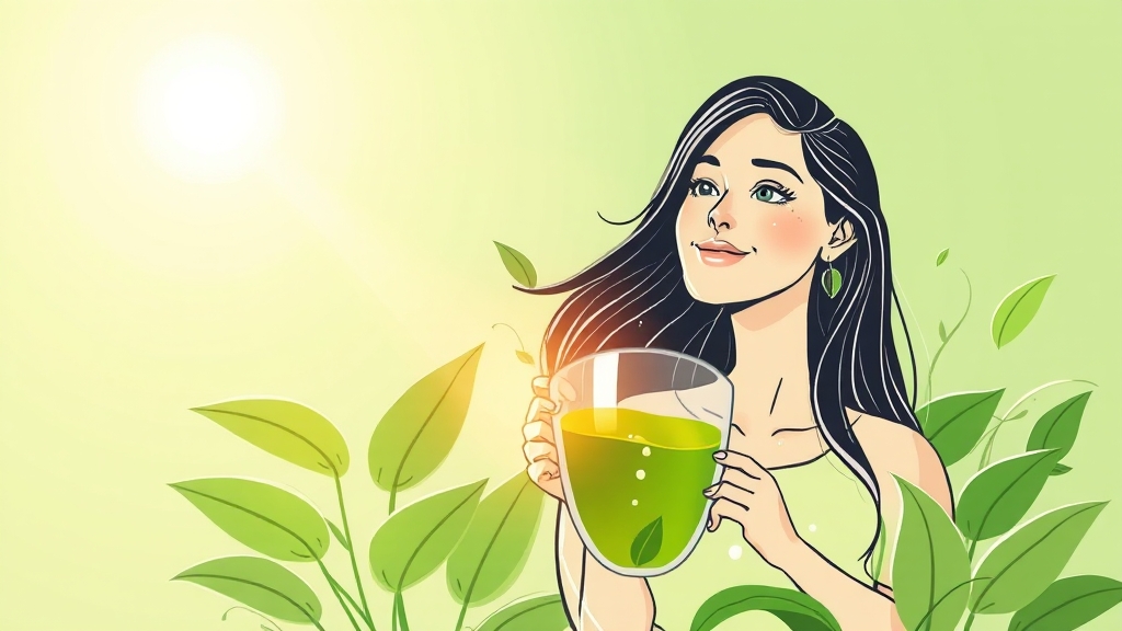 마테차의 주요 효능 (illustration 스타일)