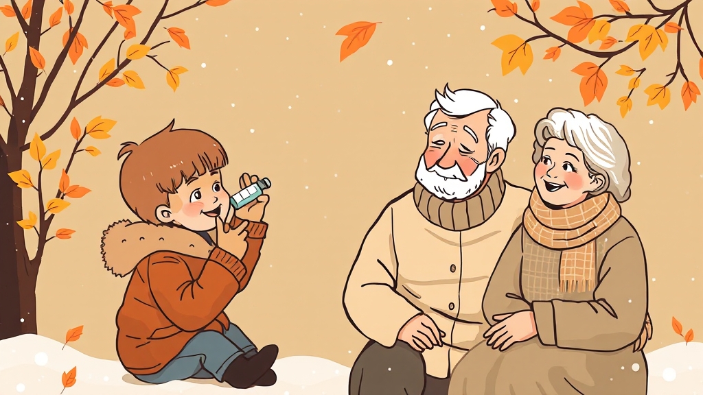 독감 백신 접종 시기 및 대상 (illustration 스타일)