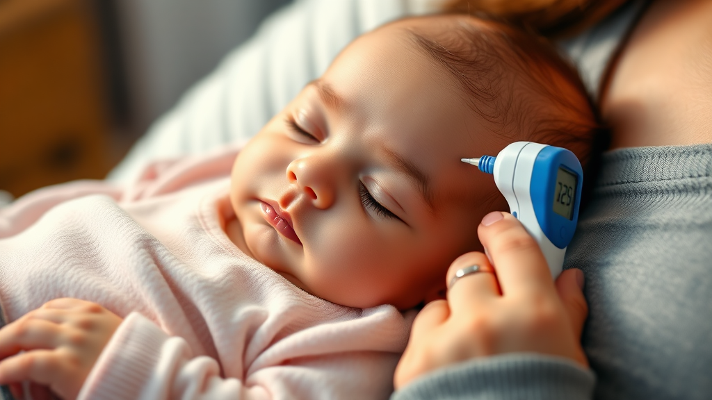 신생아 & 유아 체온 측정 시 꿀팁 (realistic 스타일)