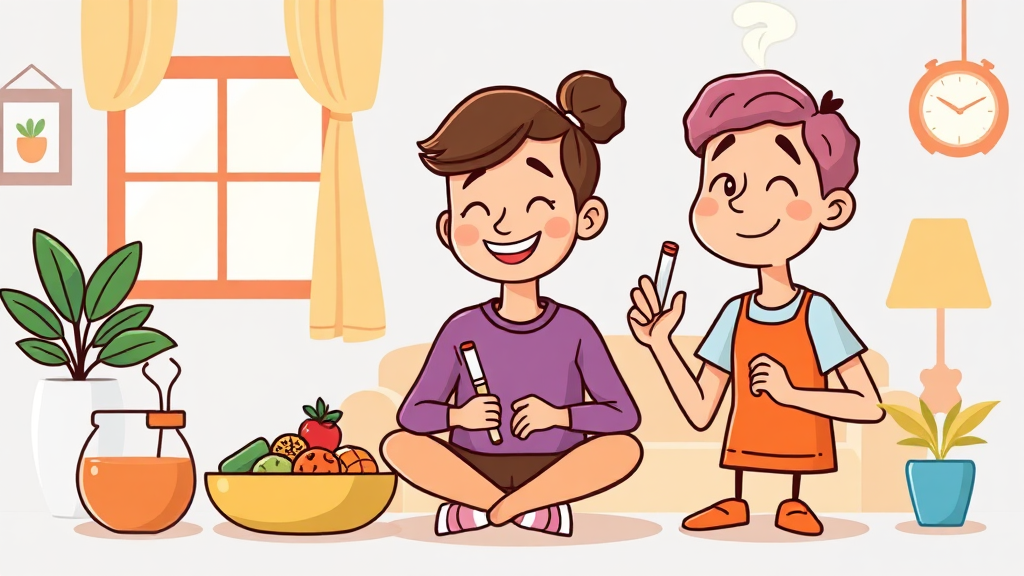 뇌경색 예방을 위한 생활 습관 가이드 (cartoon 스타일)