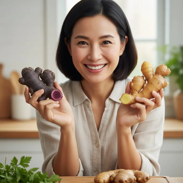 일반 생강과 색깔만 다른 똑같은 뿌리 식물일까